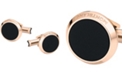 Montblanc Men's Meisterst&uuml;ck Red-Gold Stainless Steel and Onyx Inlay Cuff Links